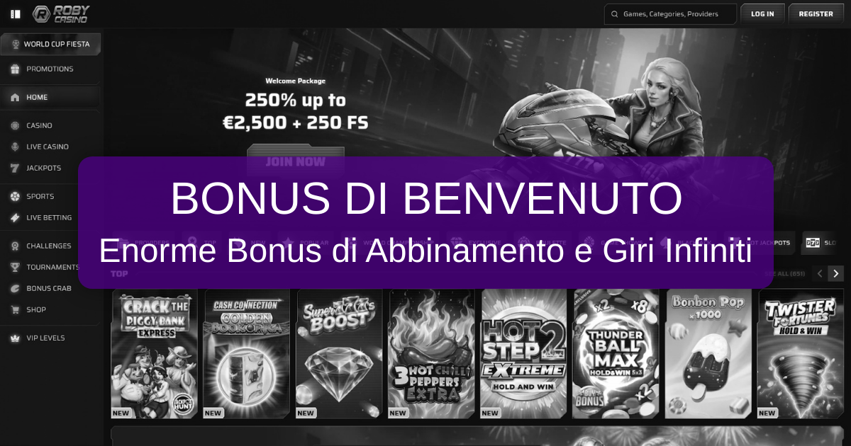 Benvenuti a Roby Casino: il tuo Partner di Gioco Online
